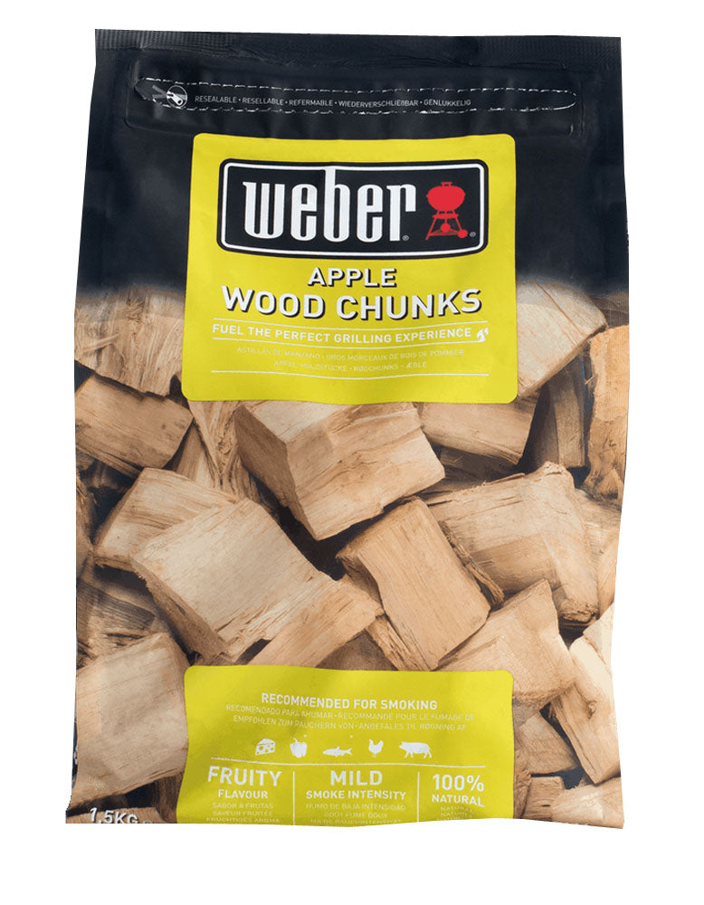 Pezzi di legno grandi per affumicatura APPLE WOOD CHUNKS - Weber 1,5 KG